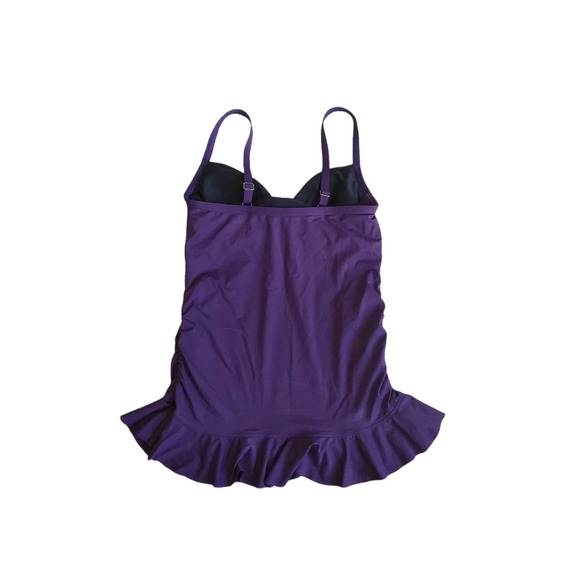 Lands' End Ruffled Ruched tankini top and matching bottoms size 4 - Picture 4 of 5